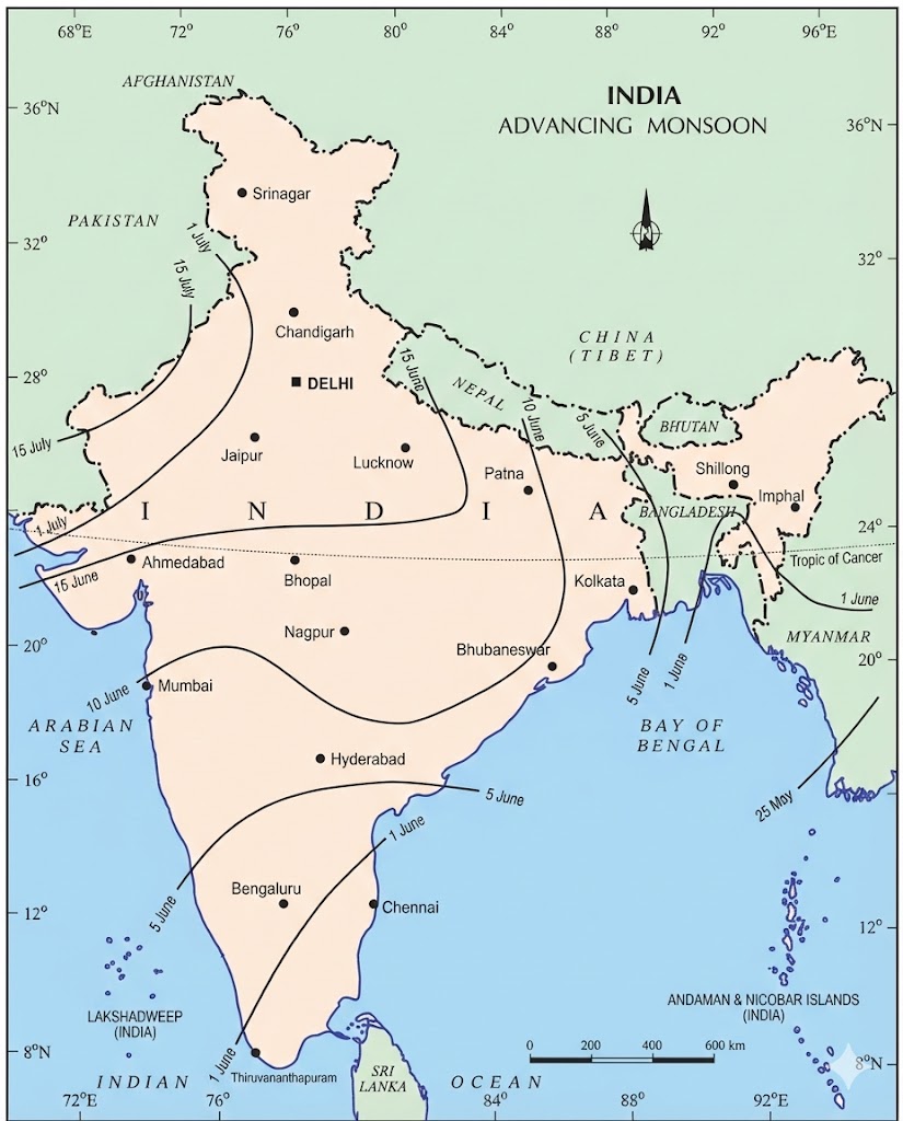 Advancing Monsoon Map